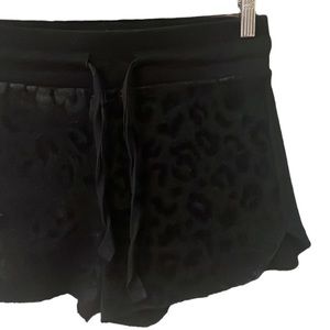 John John Black Burn-out Animal Print Jogging Shorts Size Small